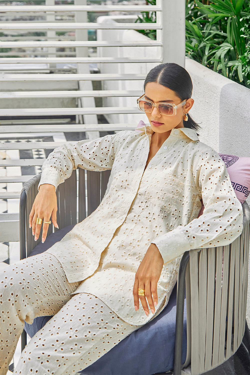 Schiffli Cotton Co-ord Set