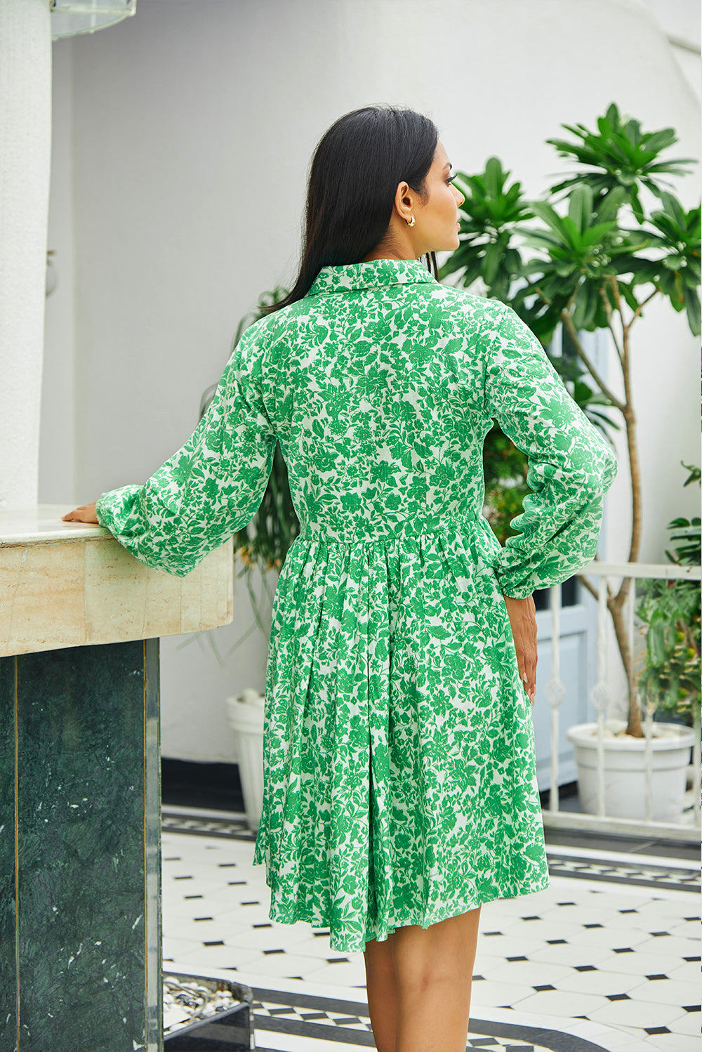 Cotton Shirt Short Dress