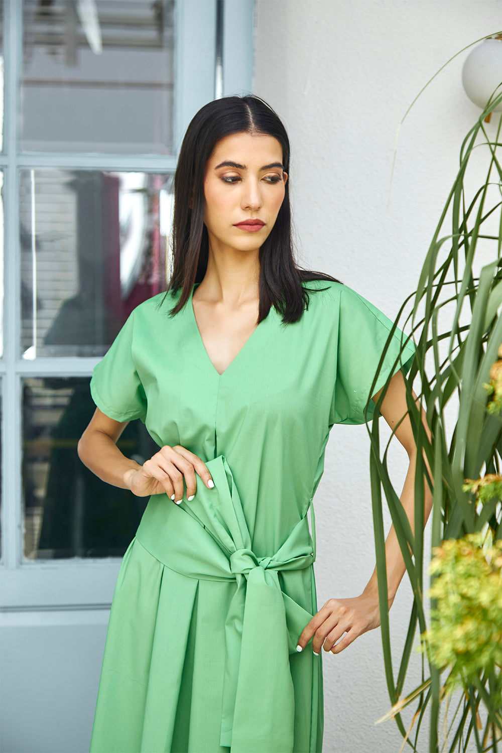 Cotton Maxi Dress With Side Slit