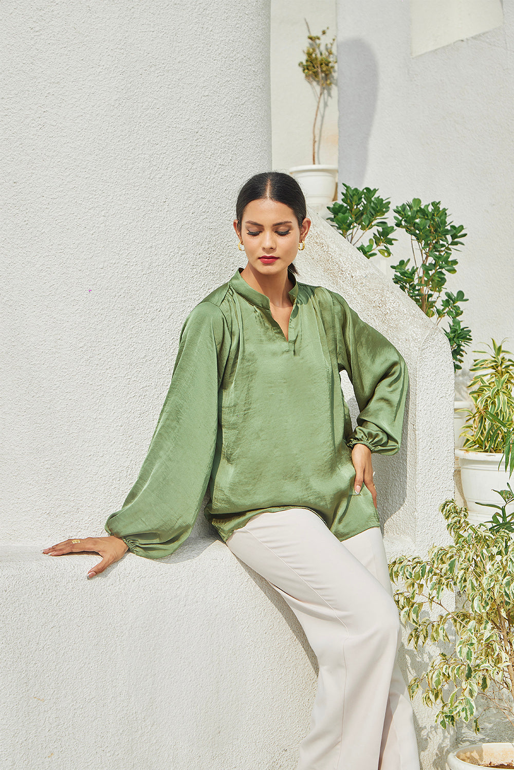 Full Sleeves Satin Blouse